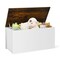 Multipurpose White Toy Storage Chest with Bench Seating Top and Lid for Bedroom or Living Room